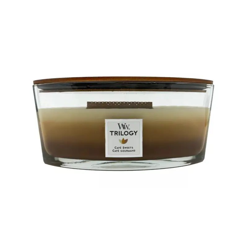 Cenově Výhodný WoodWick Ellipse Trilogy Candle Café Sweets 453,6 g