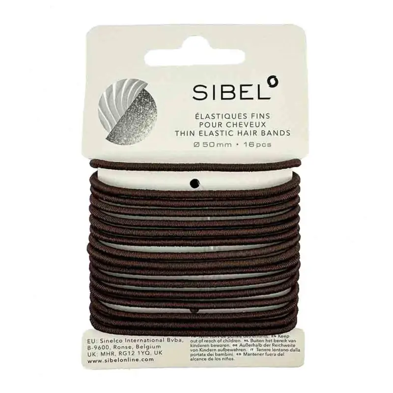 Víkendová Akce Sibel Elastic Elastic Thin Hair Bands Brown 50 mm 16 ks