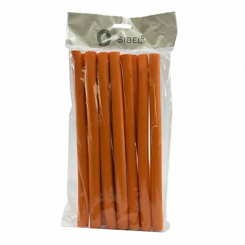 Zlevněný Sibel Flexi Mousse Curlers Long Orange 24 cm x 16 mm 12 ks