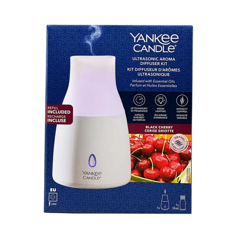 Expresní Doručení Yankee Candle Ultrasonic Aroma Diffuser Starter Kit Black Cherry