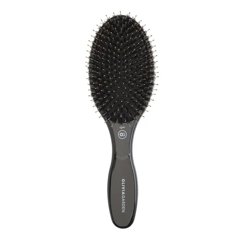 Dokud Zásoby Vydrží Olivia Garden Expert Care Oval Detangler Boar & Nylon Bristles Black