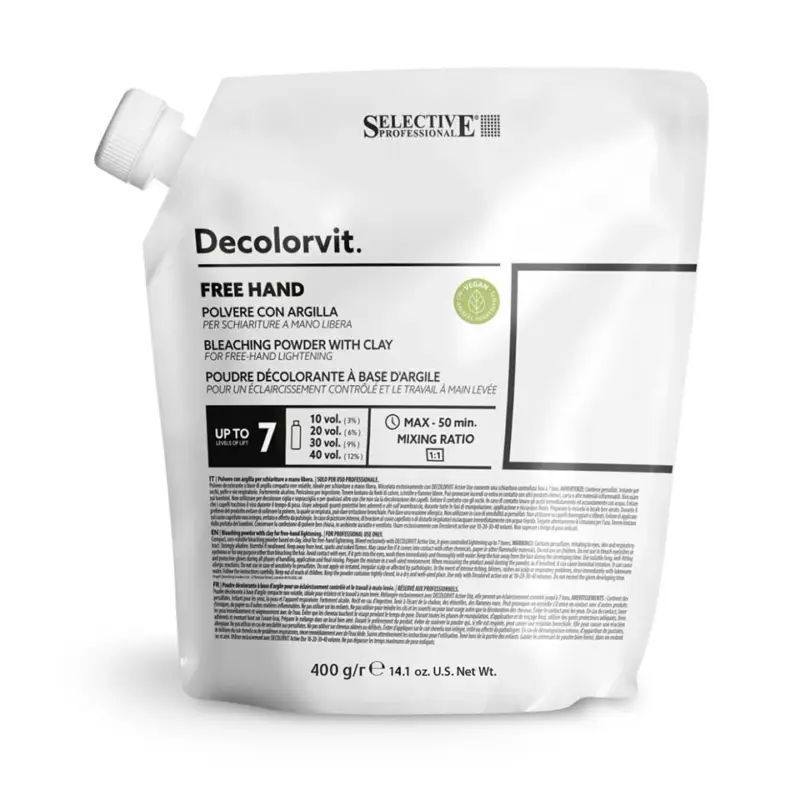 Výhodná Nabídka Selective Professional Decolorvit Free Hand Bleaching Powder with Clay 400 g