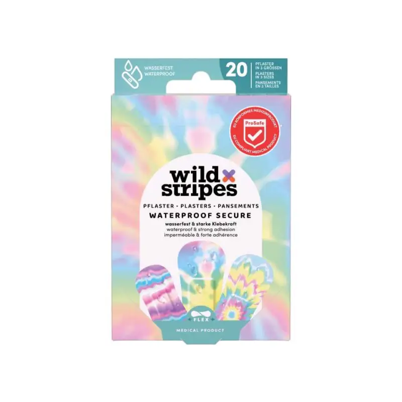 Wild Stripes Waterproof Secure Rainbow Plasters Sleva