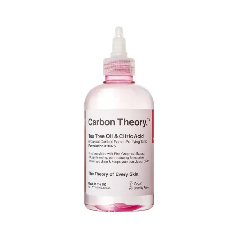 Carbon Theory Tea Tree Oil & Citric Acid Breakout Control Facial Purifying Tonic 250 ml Víkendová Akce