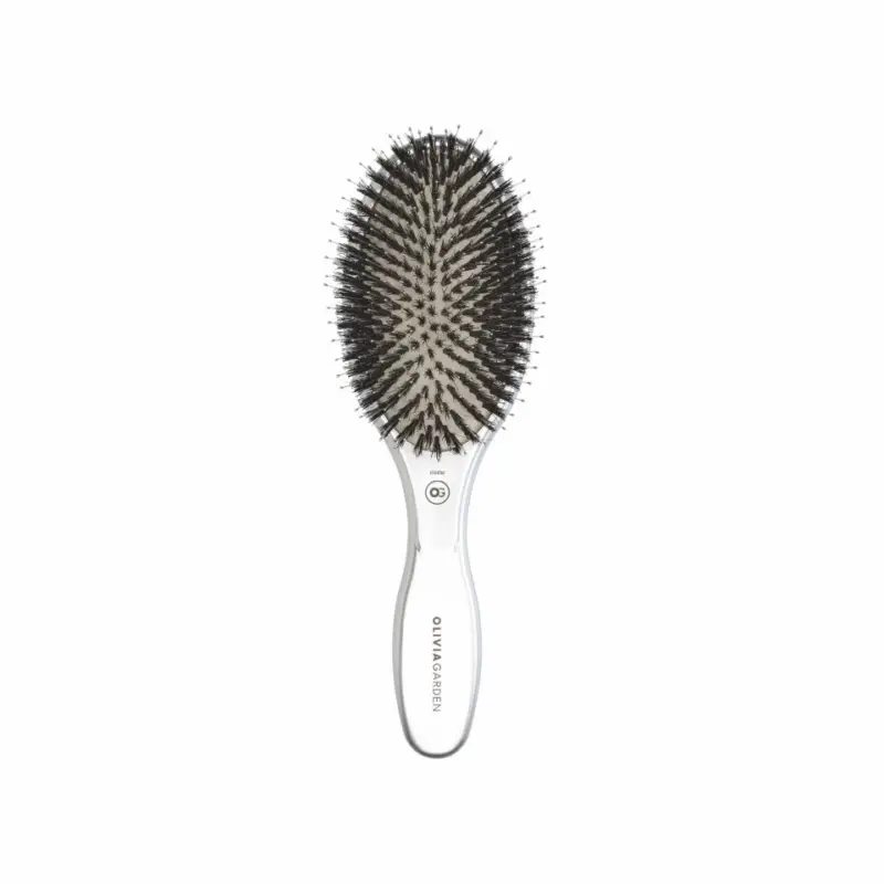Horká Nabídka Olivia Garden Expert Care Oval Boar & Nylon Bristles Silver