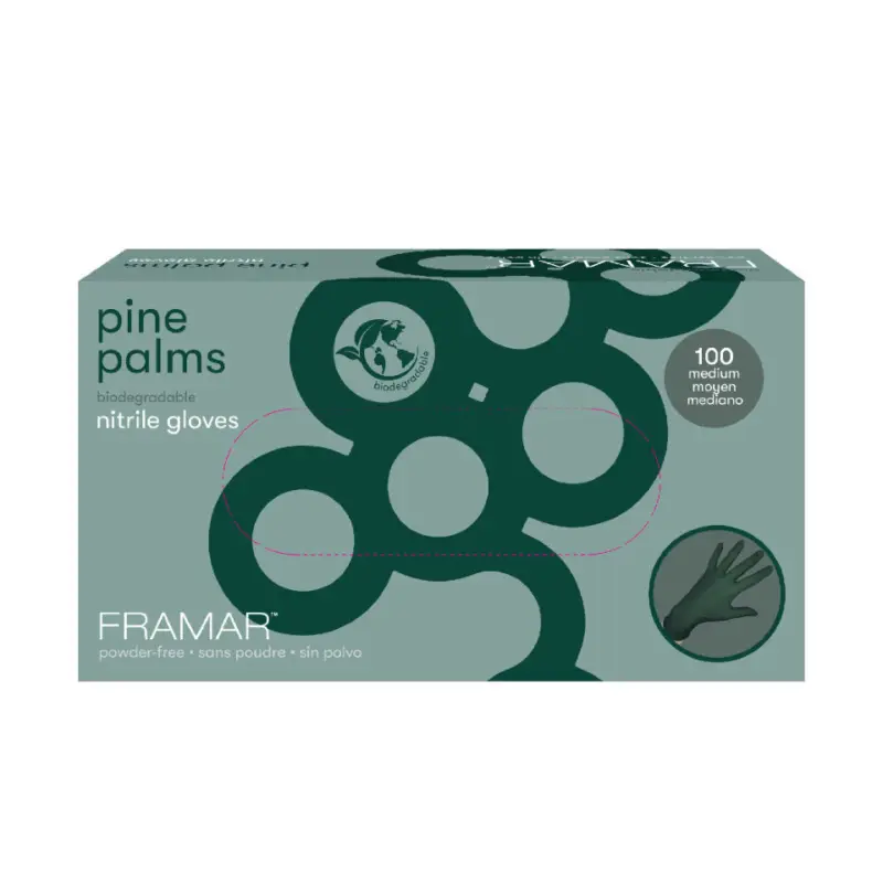 Vysoce Kvalitní Framar Pine Palms Biodegradable Nitrile Gloves Medium 100 ks