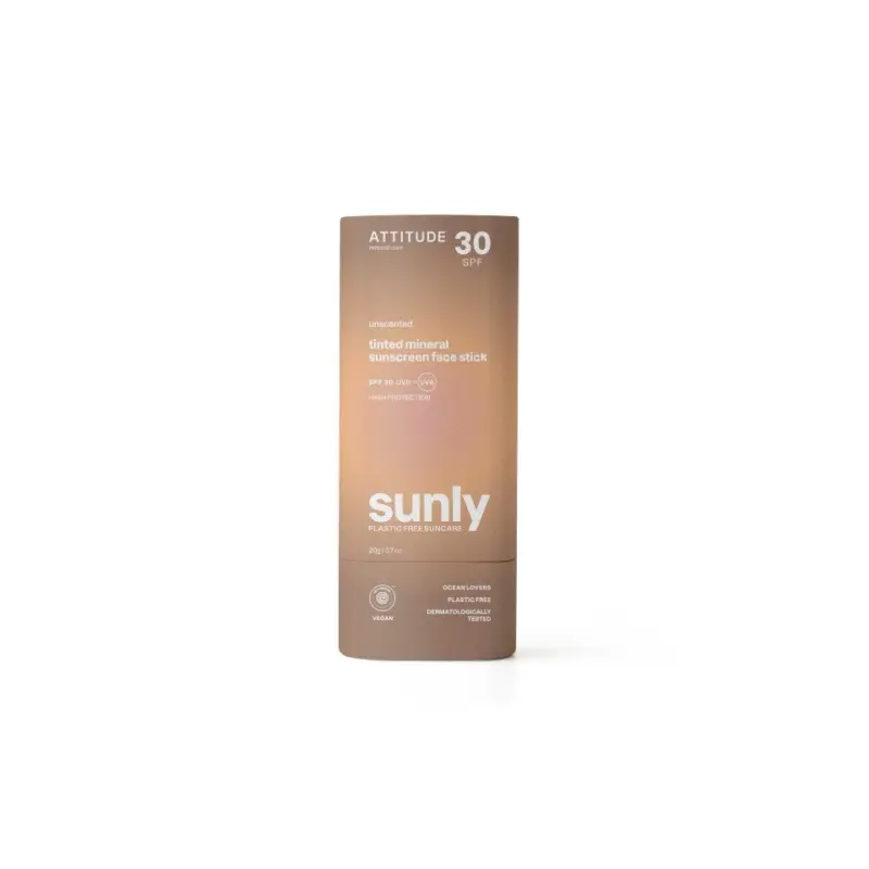 Attitude Sunly Tinted Mineral Sunscreen Face Stick SPF 30 20 g Poslední Šance