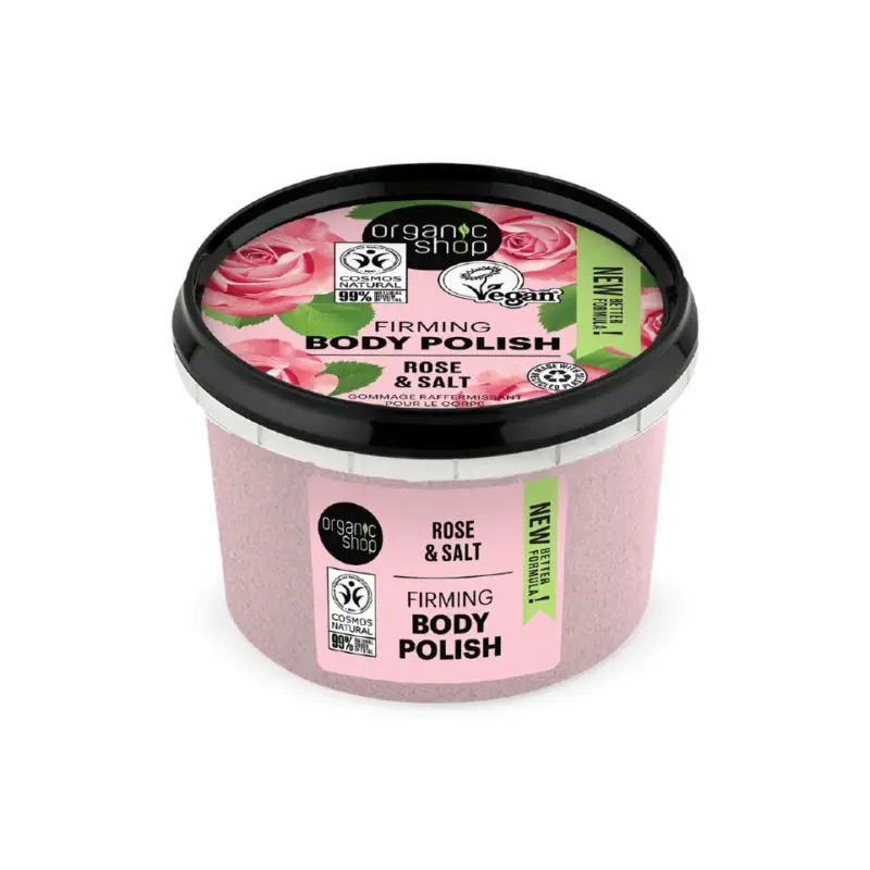 Autentický Organic Shop Rose & Salt Firming Body Polish 250 ml