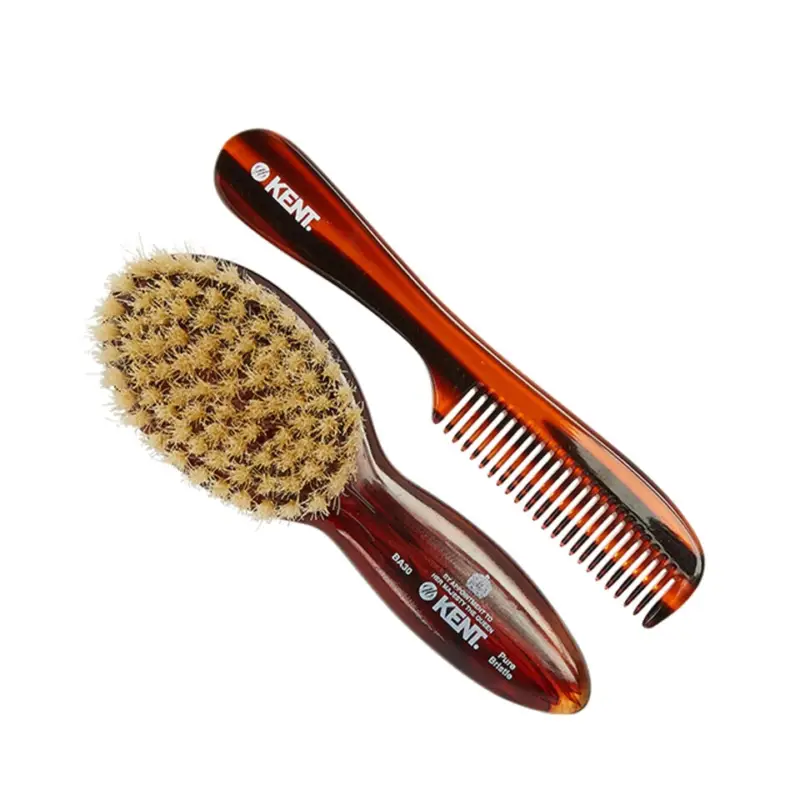 Doprava Zdarma Kent Tortoiseshell Effect Soft Natural Bristle Baby Brush and Comb Set