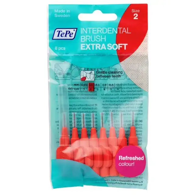 Rychlé Dodání TePe Extra soft mezizubní kartáčky 0,5 mm světle červené, 8 ks