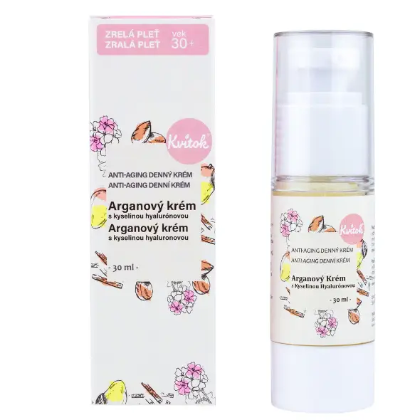 Kvitok Arganový krém s kyselinou hyaluronovou 30+ 30 ml Sezónní Sleva