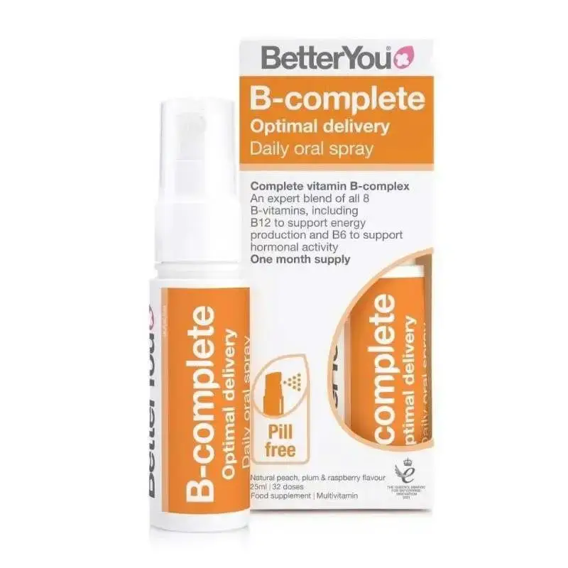 Speciální Cena BetterYou B-complete – Vitamín B complex ve spreji s příchutí maliny, broskve a švestky 25 ml