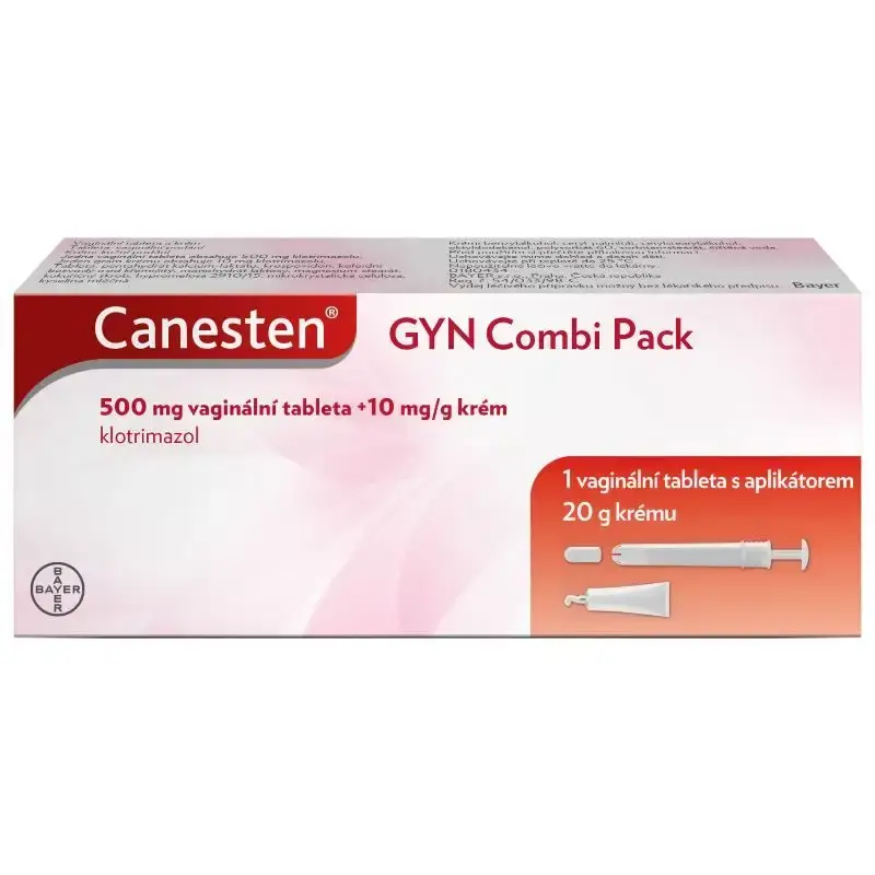 Canesten Gyn Combi Pack 500+10mg/g Vaginální tableta 1 ks + krém 20 g Dokud Zásoby Vydrží