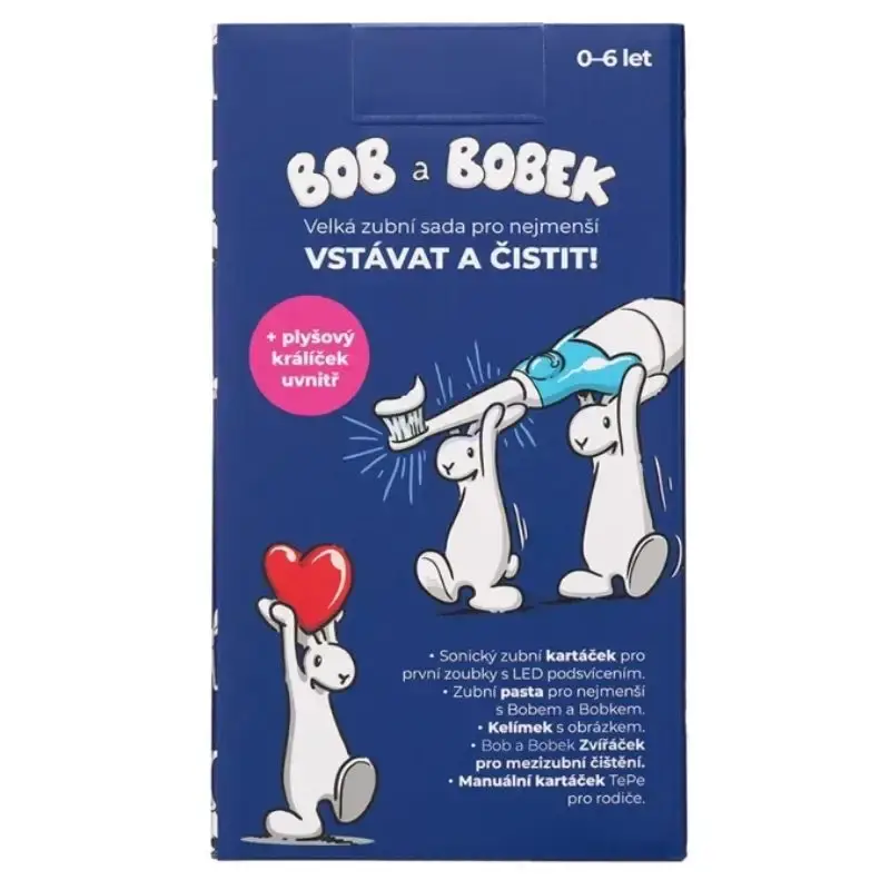 Bob a Bobek Velká zubní sada pro nejmenší s modrým sonickým kartáčkem Speciální Cena