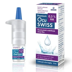 Premium Ocuswiss 0,3 % HA zvlhčující oční kapky 10 ml Autentický