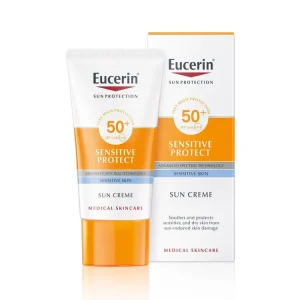 Tovární Cena Eucerin Sun Sensitive Protect SPF50+ krém na opalování na obličej 50 ml