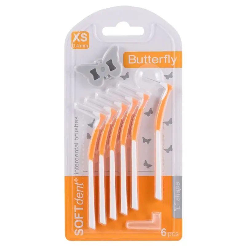Cenová Bomba Softdent Butterfly mezizubní kartáček zahnutý XS 6 ks