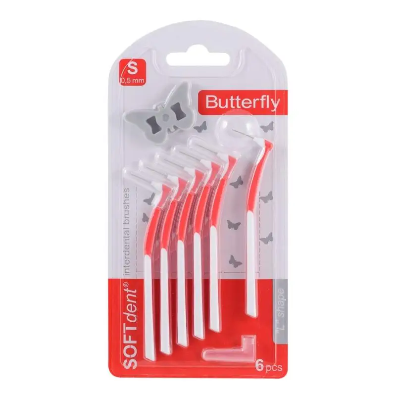 Nakupujte Hned Softdent Butterfly mezizubní kartáček zahnutý S 6 ks