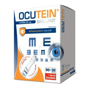 Expresní Doručení Ocutein Brillant Lutein 25 mg 90+30 tobolek + dárek Ocutein Sensigel hydratační oční gel 15 ml