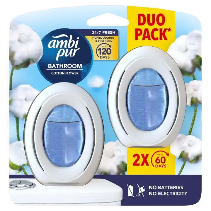 Ambi Pur Bathroom Cotton Fresh Osvěžovač vzduchu 2 ks Kup Teď