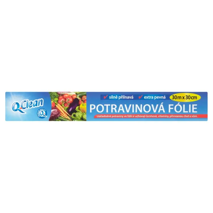 Ověřený Q-Clean Potravinová fólie silně přilnavá 30m x 30cm