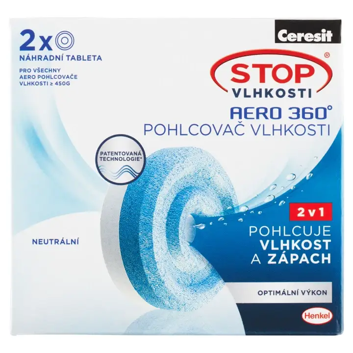 Víkendová Akce Ceresit Stop Vlhkosti Aero 360° náhradní tablety neutrální 900 g