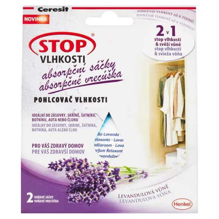 Ceresit Stop Vlhkosti Absorpční sáčky levandulová vůně 2 x 50 g Dokud Zásoby Vydrží