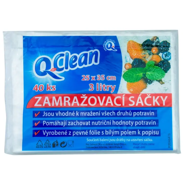 Finální Výprodej Q Clean zamraz sáčky25x35cm,3l(40ks/sac)