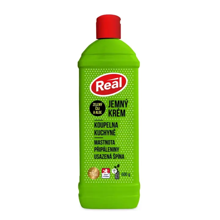 Bezpečná Platba Real Zelený čaj & aloe jemný čisticí krém proti mastnotě a špíně 600 g
