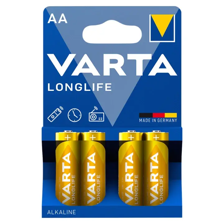 Časově Omezené Varta Longlife AA alkalické baterie 4 ks