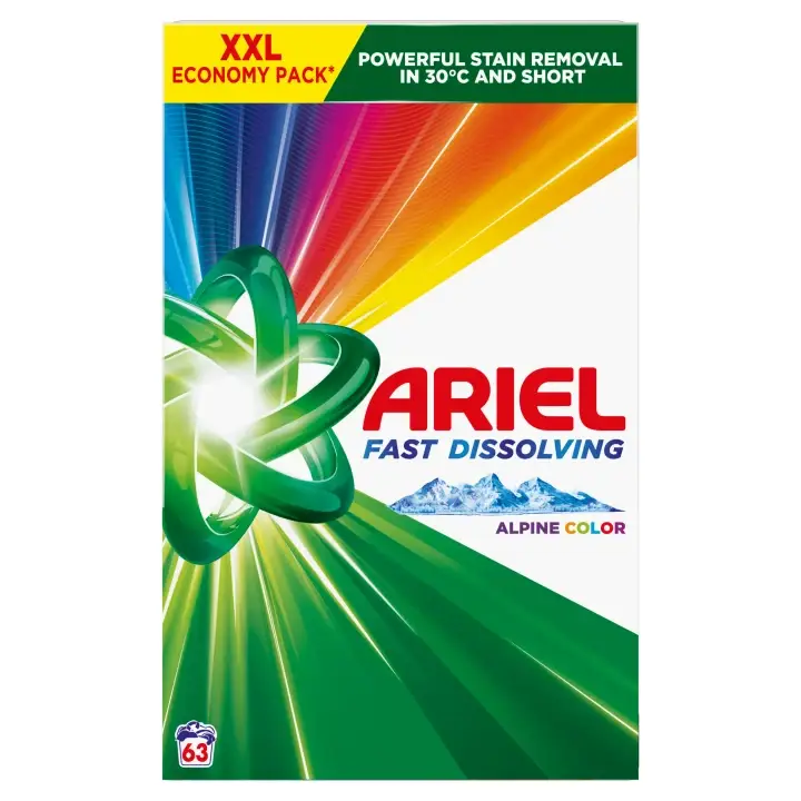Akce Ariel Prací prášek na barevné prádlo BOX 63 PD