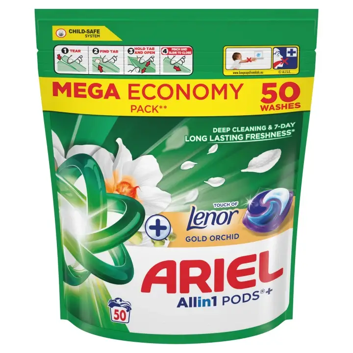 Ariel Allin1 PODS +Touch of Lenor Gold Orchid kapsle na praní 50 PD Must-Have