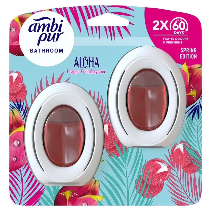 Ambi Pur Bathroom ALOHA Osvěžovač vzduchu Dragon Fruit & Lichee 2 ks Akce