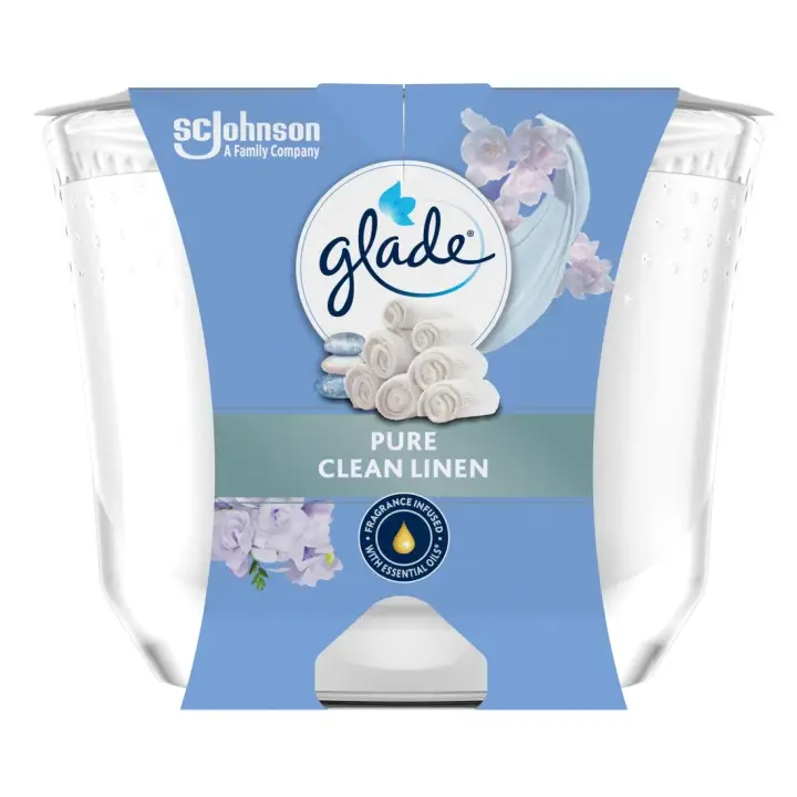 Glade Svíčka Clean Linen 204 g Dokud Zásoby Vydrží