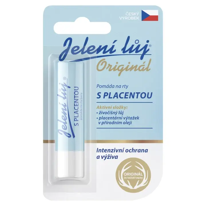 Levný Jelení Lůj Originál Pomáda na rty s placentou 4,5 g