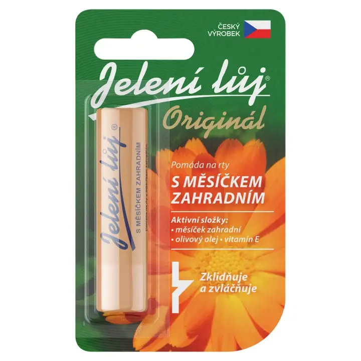 Jelení lůj Originál pomáda na rty s měsíčkem zahradním Nová Kolekce