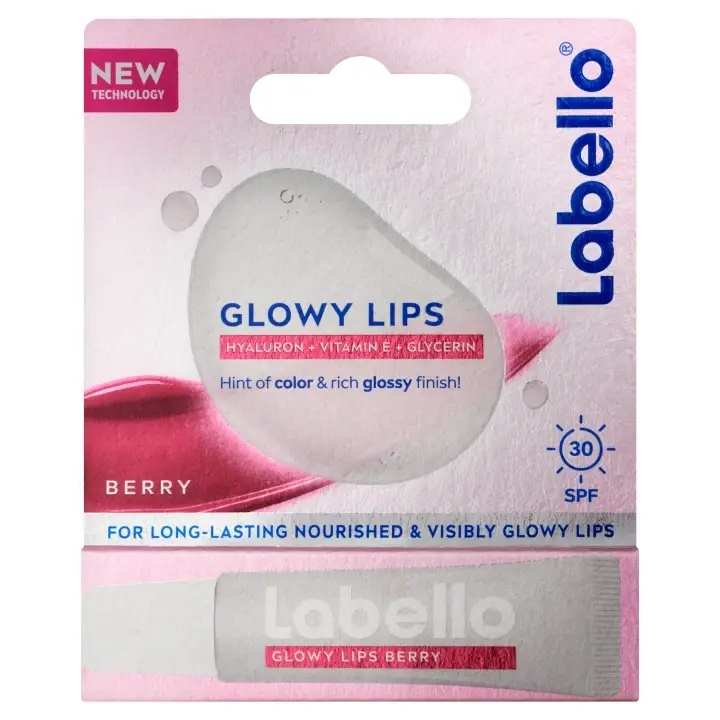 Akce Labello Glowy Lips Berry Tónovací balzám pro zářivé rty OF 30 10 ml