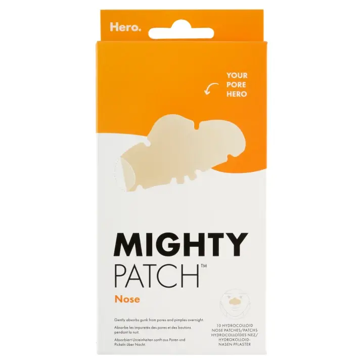 Hero Mighty Patch Hydrokoloidní náplasti na nos 91 mm x 48 mm 10 ks Dokud Zásoby Vydrží
