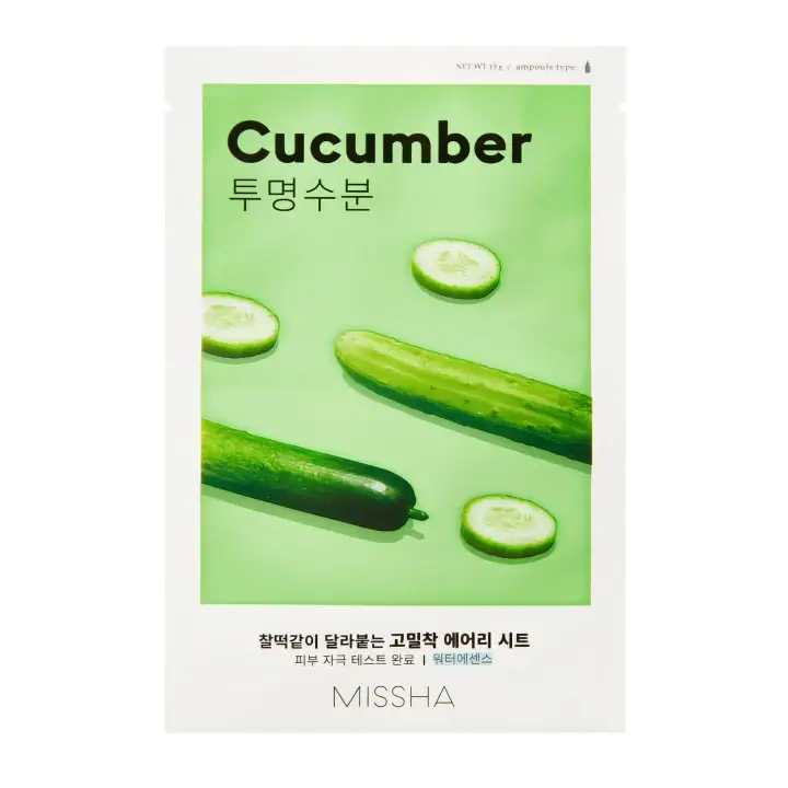 MISSHA Airy Fit Cucumber Pleťová maska 1 ks Speciální Cena
