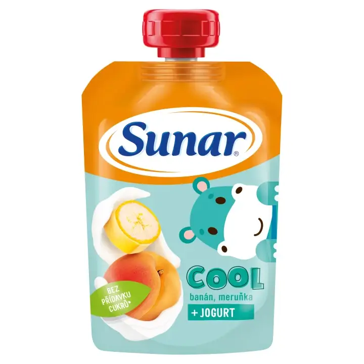 Bezpečná Platba Sunar Cool ovocná kapsička banán, meruňka, jogurt 12m+, 110g