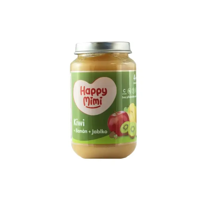 Dokud Zásoby Vydrží Happy Mimi ovocný příkrm 190g Kiwi/Banán
