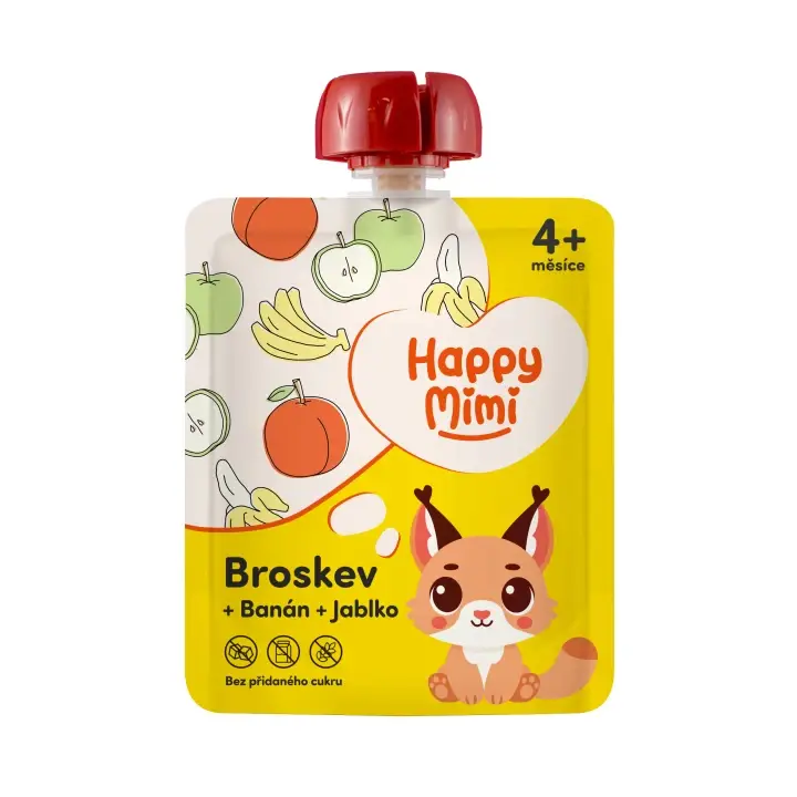 Nejlepší Volba Happy Mimi ovocný příkrm Broskev 90g
