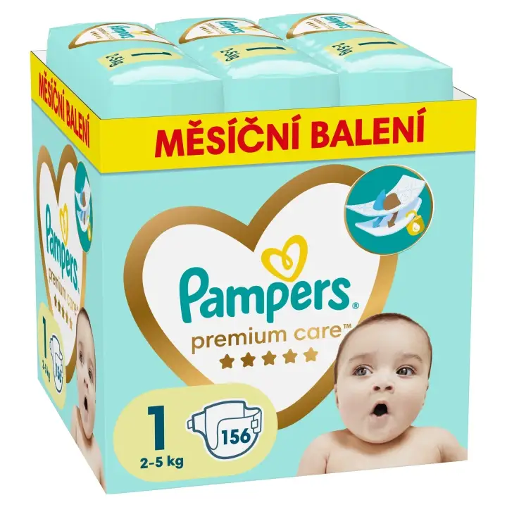 Přímo Od Výrobce Pampers Premium Care, vel. 1, 156 ks