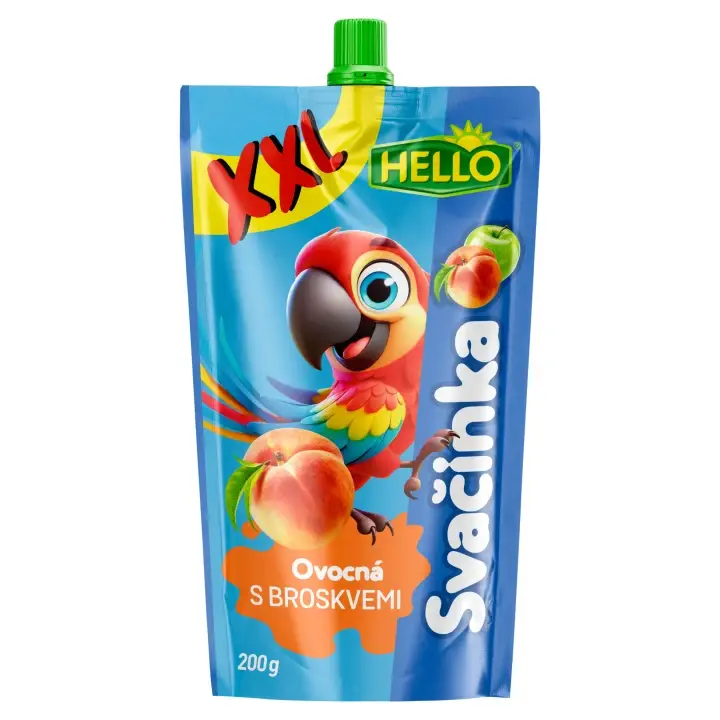 Hello Ovocná svačinka s broskvemi 200 g Tovární Cena