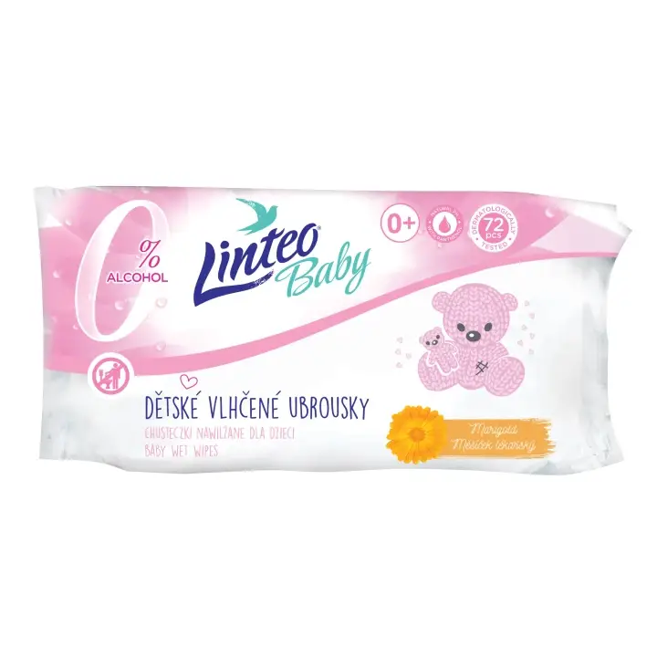 Cenový Hit Linteo Baby Dětské vlhčené ubrousky s měsíčkem lékařským, 72 ks