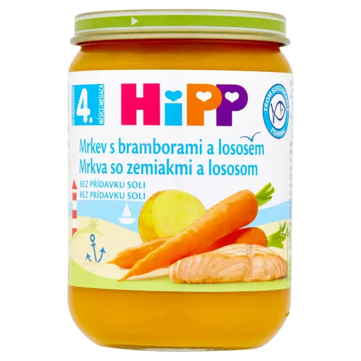 HiPP BIO mrkev s bramborami a lososem 190 g Akční Nabídka