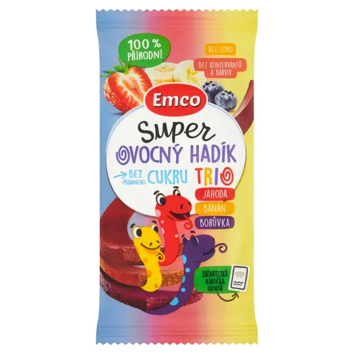 Emco Super ovocný hadík trio jahoda banán borůvka 20g Objednat Nyní