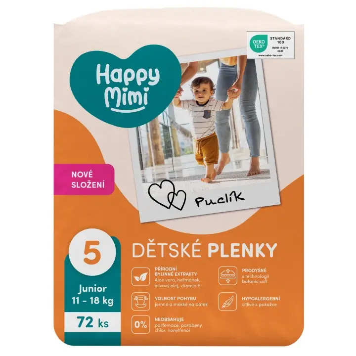 Happy Mimi Dětské plenky JUMBO 5 Junior, 72 ks Nejlepší Volba