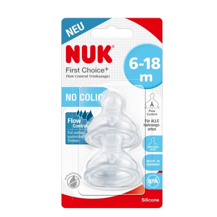 Nejlepší Volba NUK FC+ savička FLOW Control 6-18m. 2ks