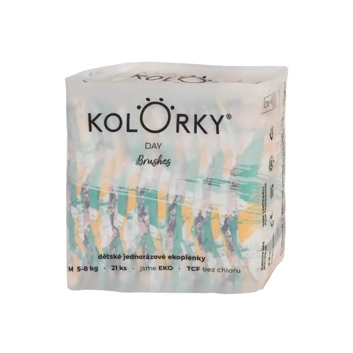 Kup Teď KOLORKY DAY jednorázové eko plenky štětce - M (5-8 kg), 21 ks